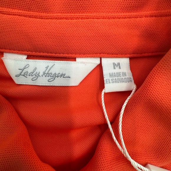 NWT Lady Hagen Sleeveless Polo Tank in Coral Orange Golf Women's Top Size Medium - Picture 7 of 11